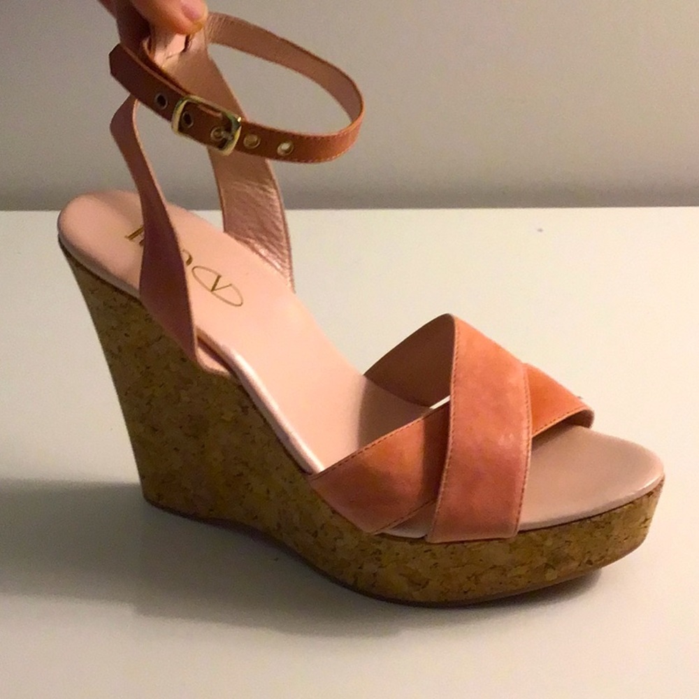 RED Valentino Size 40 EU (10 US) Pink Genuine Leather Wedges